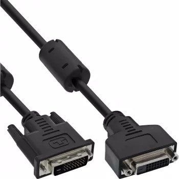 InLine DVI-D kábel 24+1 M/F, Dual Link, 2 feritové jadrá, 3 m