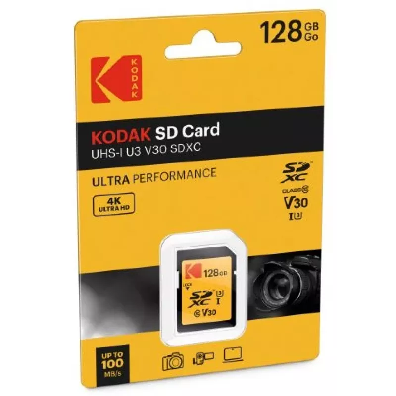 Kodak - flash pamäťová karta - 128 GB - UHS Class 3 / Class10 - 650x - SDXC UHS-I (EKMSD128GXC10HPRK)