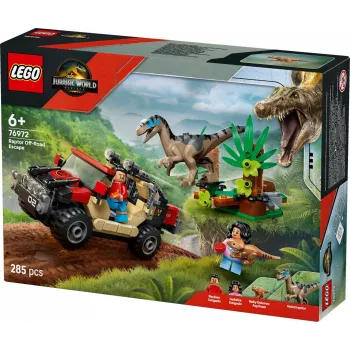 Stavebnica LEGO Jurassic World 76972 Raptor Off-Road Escape, 285 dielov, 2 minifigúrky, vek 6+