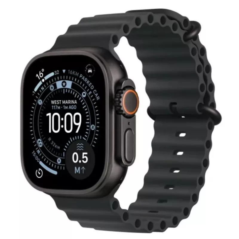 Smartwatch Apple Watch Ultra 3 GPS + Cellular 49mm Black Titanium puzdro Black Ocean Band