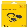 Delock - adaptérový kábel - DVI-D, USB (len napájanie) (M) na DisplayPort (W) - DisplayPort 1,2 - 50 cm - podpora 4K 30 Hz - čierny (63189)