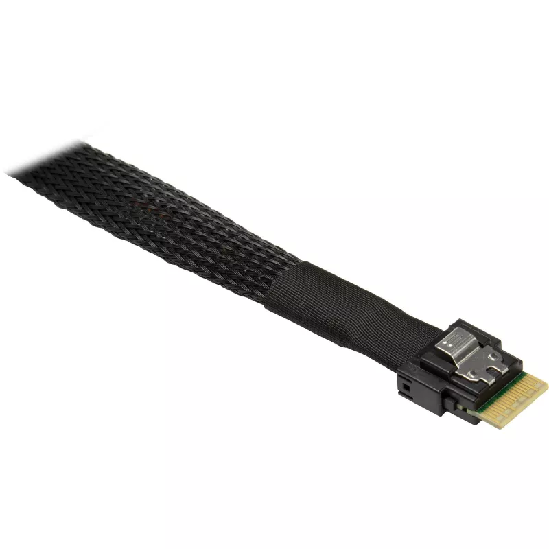 INTER-TECH kábel SFF-8654-8i na 2× SFF-8654-4i, 70 cm interný rozbočovací kábel