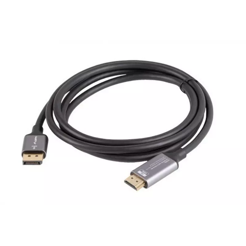 Lanberg CA-DPHD-20CU-0018-BK video káblový adaptér 1,8 m DisplayPort HDMI typ A (štandard) čierny, strieborný