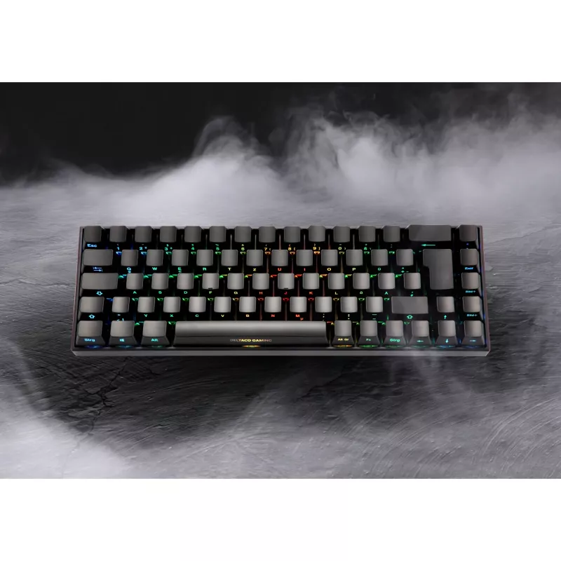 Deltaco GAM-100-DE - 65% - USB + Bluetooth - mechanický switch - QWERTZ - RGB LED - čierna