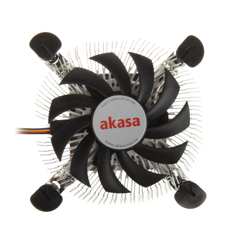 Nízkoprofilový chladič procesora Akasa AK-CC7122BP01, LGA775/LGA1156/LGA1155, hliník, 75 mm