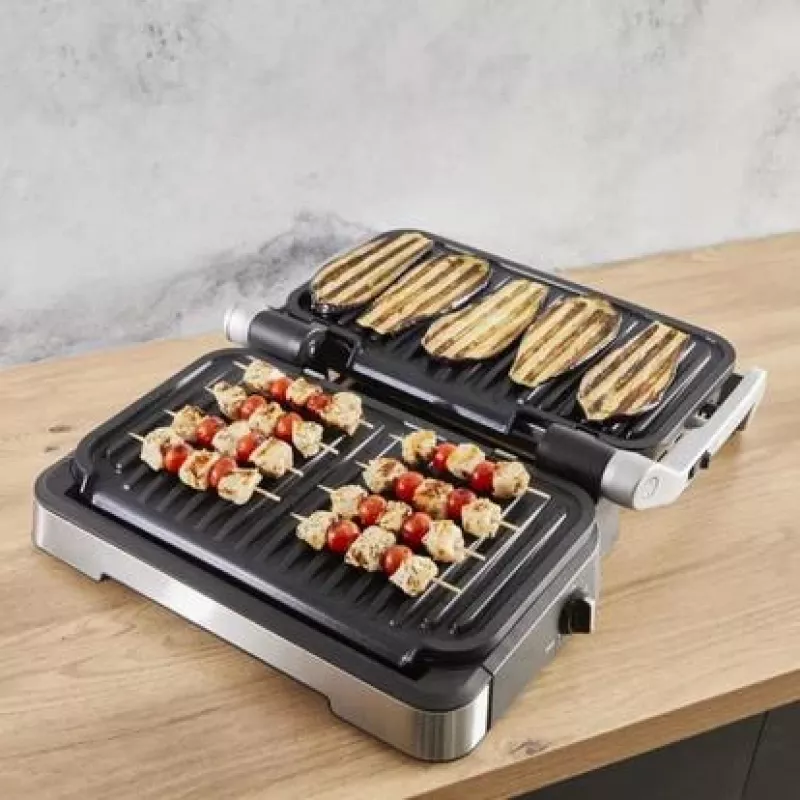 Elektrický kontaktný gril Tefal OptiGrill+ XL Nerez — veľká kapacita, automatické programy varenia
