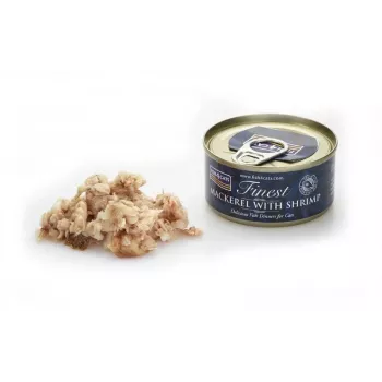 Mokré krmivo pre mačky FISH4DOGS makrela s krevety 70 g — dospelé mačky, rybia príchuť, konzerva, bez lepku