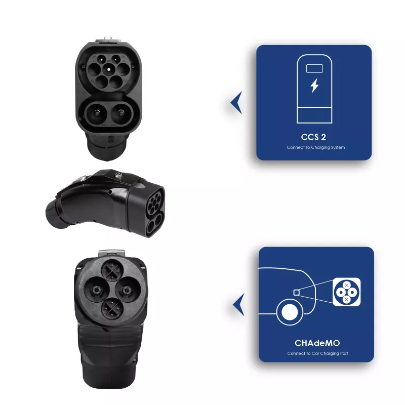 Akyga AK-SC-E18 CCS2 / CHAdeMO EV DC rýchlonabíjací adaptér 1000V DC 250A