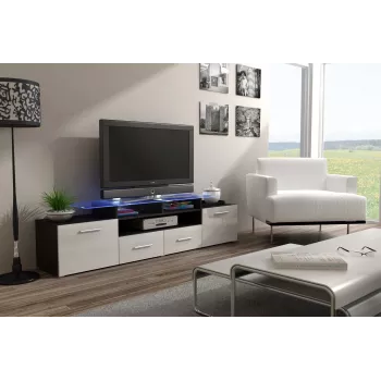 Cama TV stojan EVORA 200 wenge/biela lesklá