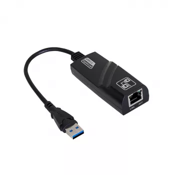 Akyga AK-AD-31 USB-3.0 na Gigabit Ethernet adaptér, RJ45, 15 cm kábel, čierna