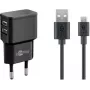 Goobay Nabíjacia súprava Micro USB Dual 2,4 A, čierna, 1 m (44984)