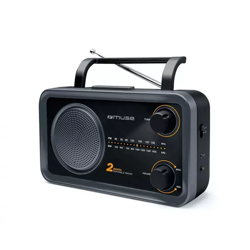 Muse | 2-pásmové prenosné rádio | M-06DS | AUX vstup | sivá
