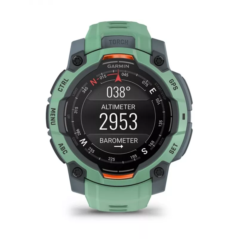 Garmin Instinct 3 AMOLED 3,05 cm (1,2) 45 mm digitálny 390 x 390 pixelov dotyková obrazovka zelená GPS (satelit)