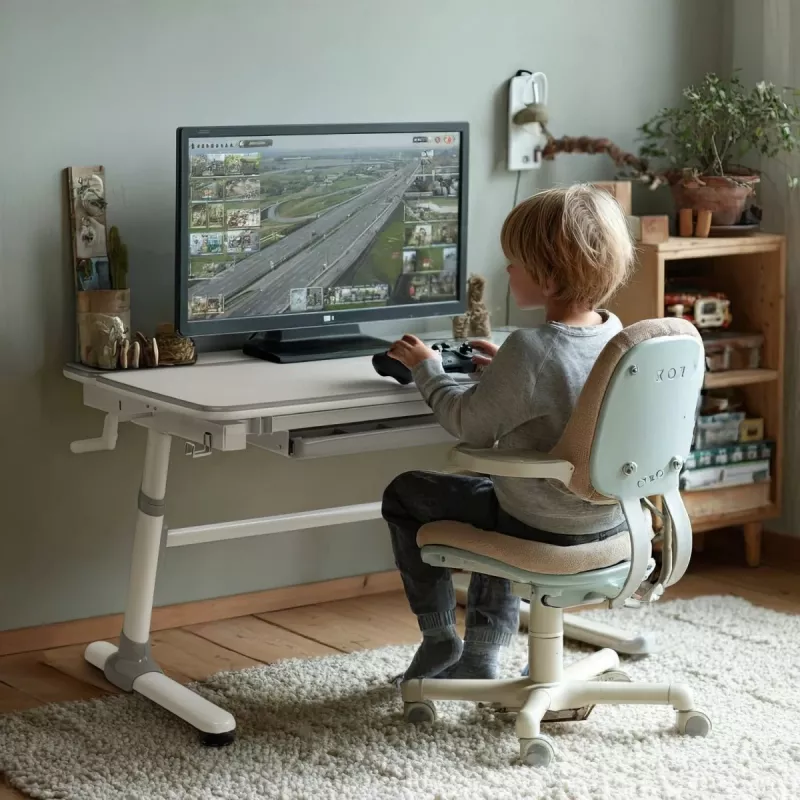 Ergo Office detský ergonomický výškovo nastaviteľný stôl, sivý, max. 100 kg, ER-417 2cz