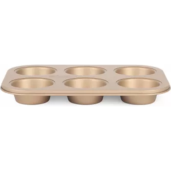 Prípravník na muffiny Russell Hobbs RH02151GEU7 zlatý nepriľnavý, elektrický prístroj na pečenie muffinov na pracovnú dosku