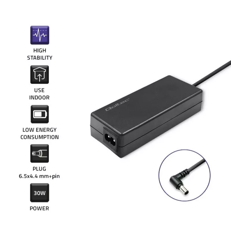 Qoltec 52400 napájací zdroj/meníč do interiéru 30 W čierny