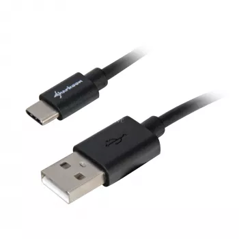 USB 2.0 A na USB-C káblový adaptér Sharkoon 0,5 m, čierny