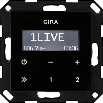 GIRA 228405 rádiové hodiny digitálne čierne (228405)
