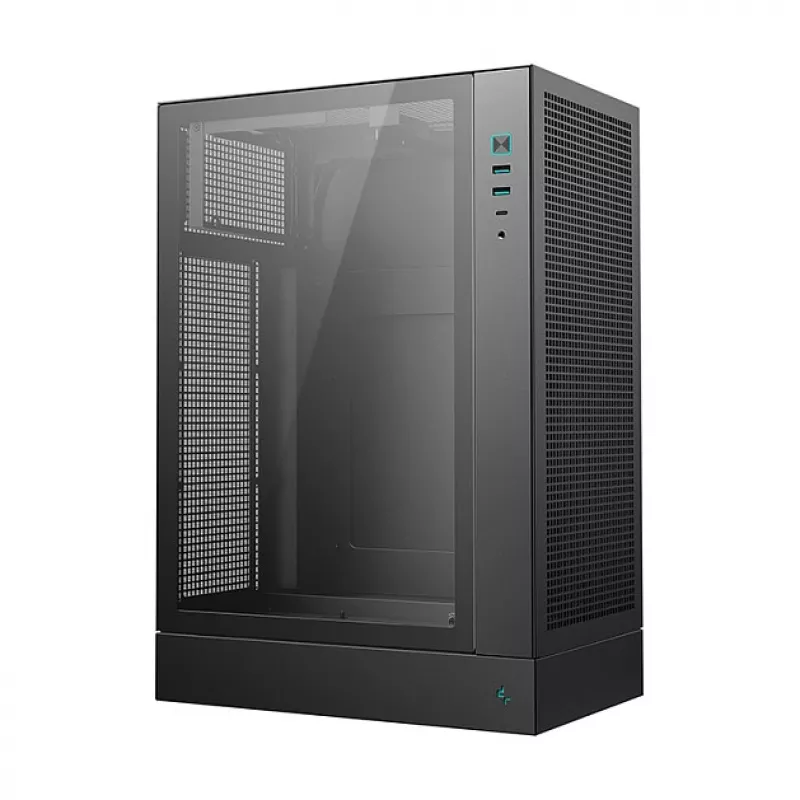 PC skriňa DeepCool CH170 PLUS Tower čierna – micro-ATX/mini-ITX, tvrdené sklo, USB-C, napájací zdroj hore