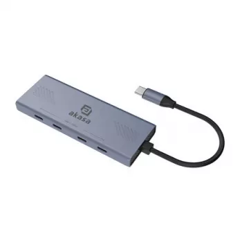 Akasa 4-portový USB-C (USB 3.2 Gen 2) multiport hub s USB-C konektorom hliník (eloxovaný) AK-CBCA32