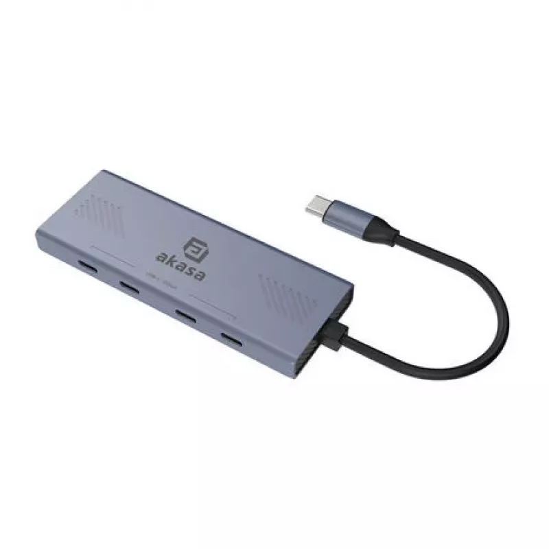 Akasa 4-portový USB-C (USB 3.2 Gen 2) multiport hub s USB-C konektorom hliník (eloxovaný) AK-CBCA32