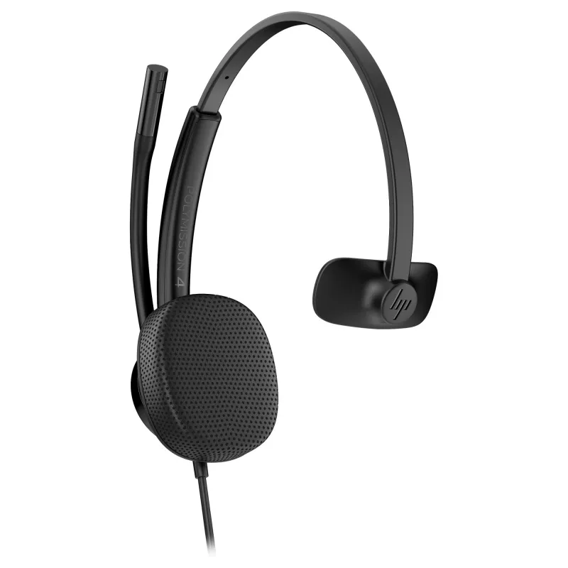 Káblový monaurálny USB headset HP Poly Mission 415 — ľahký s 99 g, jednoúškový dizajn