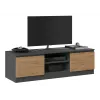TV stojan Top e Shop RTV 120 ANTR/ARTIS — 1200×400×360 mm, antracitová vrchná časť a rám, drevotrieska, 2 police