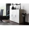 Cama obývacia komoda UNI sonoma dub/biela lesklá