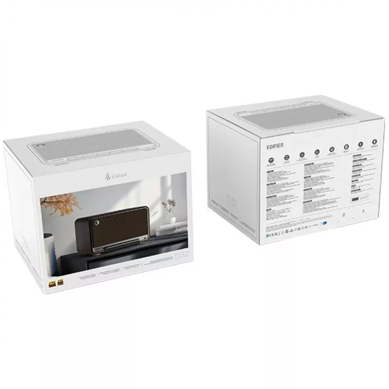 Edifier stolný bezdrôtový reproduktor | D32 | 60 W | Bluetooth | čierny Walnut | bezdrôtové pripojenie