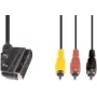 Video kábel adaptér e+p VC 119 1,5 m SCART (21-pólový) 3 x RCA čierny