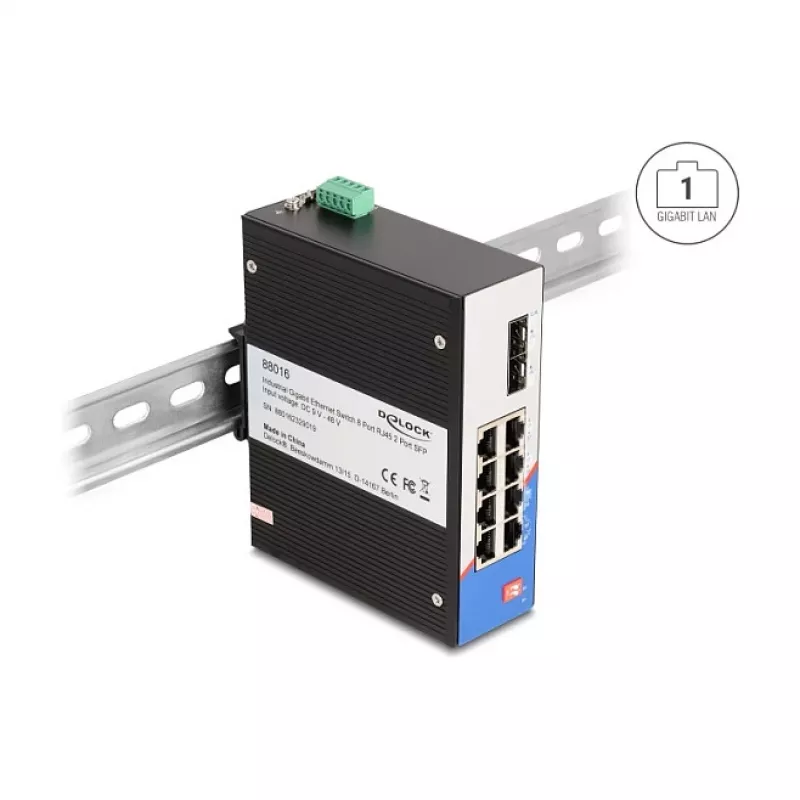 Neřízený switch DeLOCK 88016 Gigabit Ethernet 8 portov 1 Gbit/s