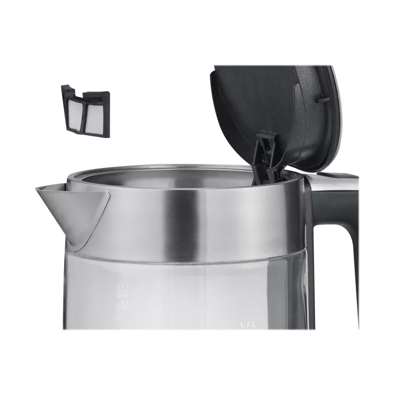 Rýchlovarná kanvica Severin 1,7 l 2200 W čierna nerez transparentná