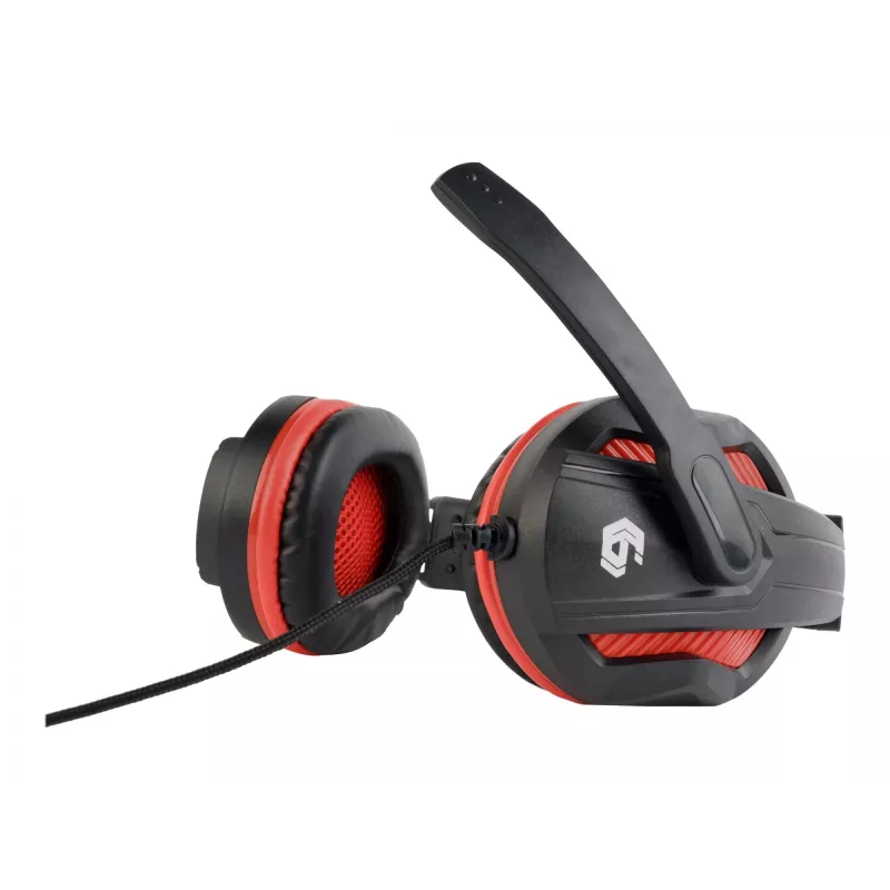 Káblový herný headset GEMBIRD GHS-03 — 20–20000 Hz, 2 m kábel, 250 g, čierna/červená