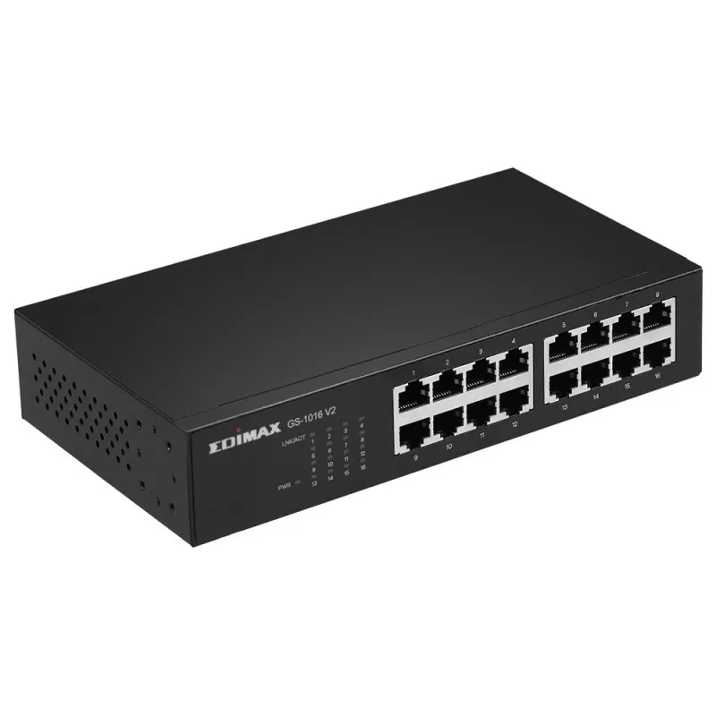 Edimax GS-1016 V2 sieťový switch Managed Gigabit Ethernet (10/100/1000) čierna