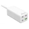 MediaRange MRMA124 mobilná nabíjačka 100W AC, 3x USB-C, 100–240V vstup, 1,5 m kábel, biela