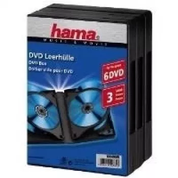 Hama DVD box 6, čierny, balenie - 3 kusy 6 diskov