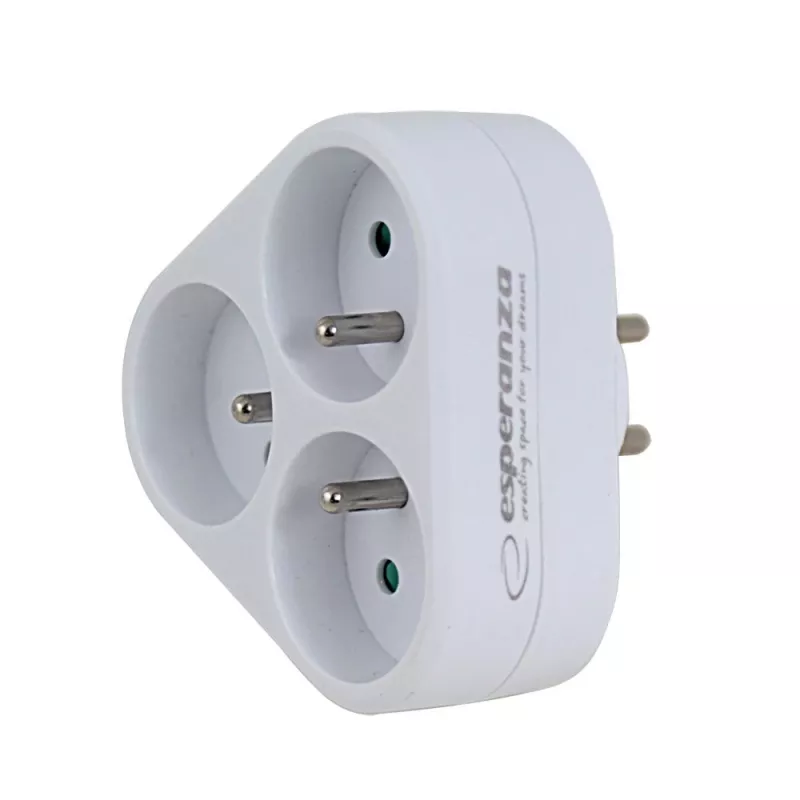 Esperanza ELK303W elektrický rozdeľovač, 3 zásuvky, biely