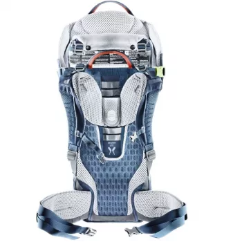 Detský nosič batôžok DEUTER Kid Comfort Active — modrá, polyamid, do 22 kg, slnečná clona, opierka nôh, VariQuick, Lite Air