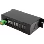 EXSYS EX-1596HMVS 6-portový USB 2.0 kovový HUB s 15KV ESD ochranou proti prepätiu (DIN lišta)