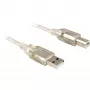 USB kábel DeLOCK 0,5 m A-B sivý 82057