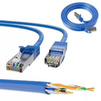 Sieťový kábel Extralink LAN patch kábel kat.6A RJ-45 Cat6a 0,5 m modrý