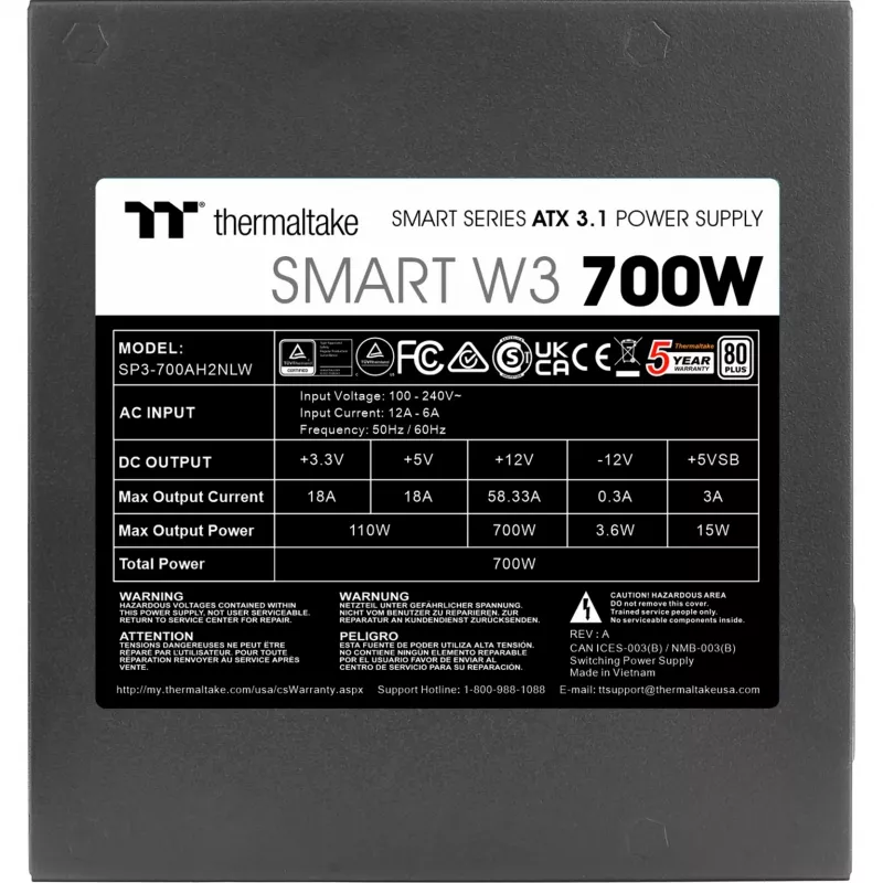 Napájací zdroj Thermaltake Smart W3 700 W