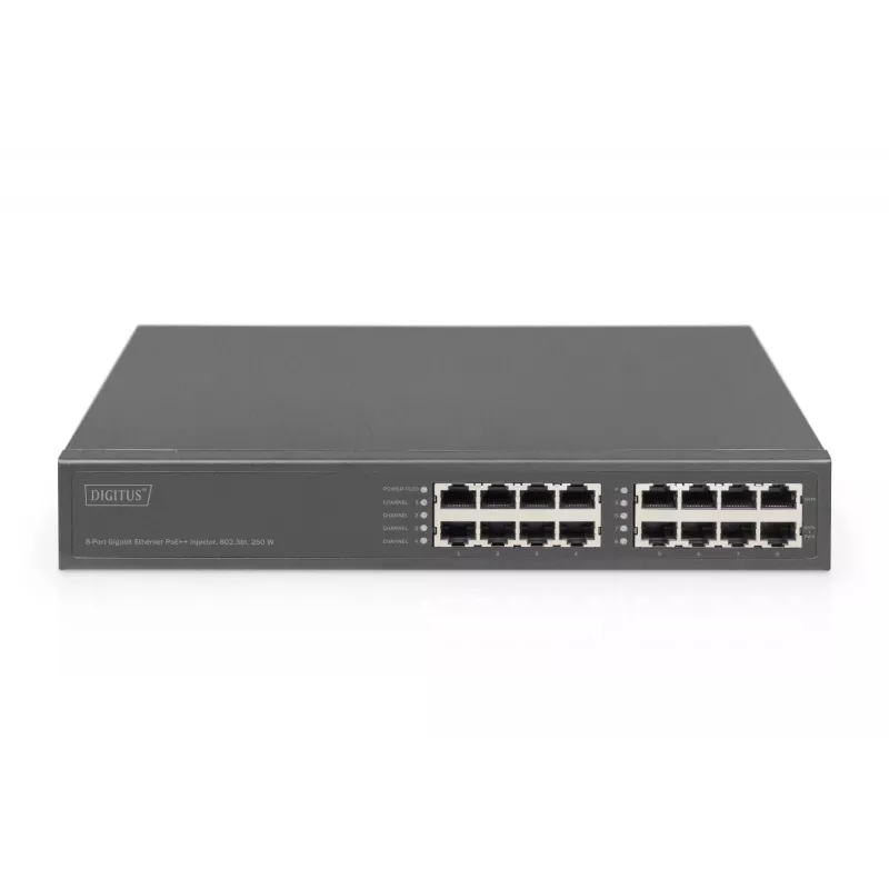 Digitus 8-port Gigabit Ethernet PoE injektor, 802.3bt, 250 W