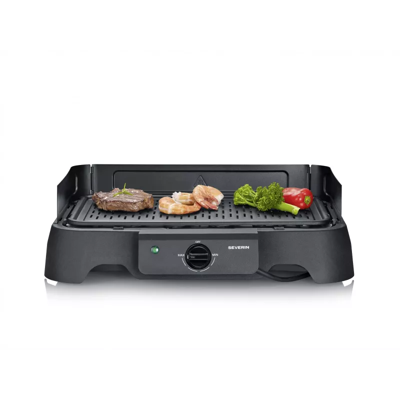 Stolný elektrický gril SEVERIN PG 8595 — 2000 W, obdĺžniková grilovacia plocha, čierny