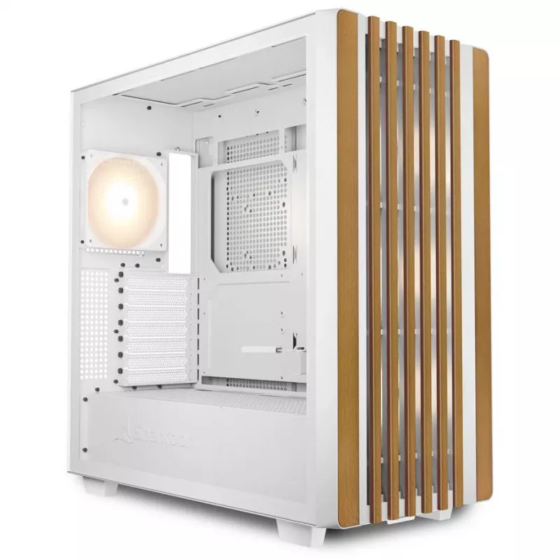 Sharkoon REBEL C70G RGB Full Tower biela, drevo