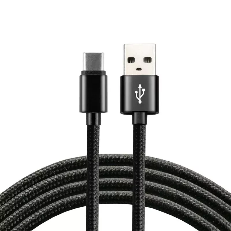 everActive kábel USB-C 1 m - čierny, pletený, rýchle nabíjanie, 3 A - CBB-1CB