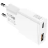AC Indoor Mobile Device Charger 4smarts 541509 — 100–240V, USB-A + USB-C, 1.5 m kábel, rýchlonabíjanie, biela