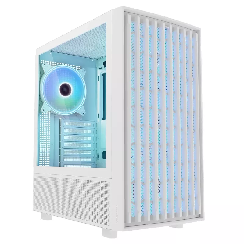 MODECOM BREEZE ARGB Flow MIDI PC skriňa, ATX, USB 3.0 ×2 + USB-C, biela