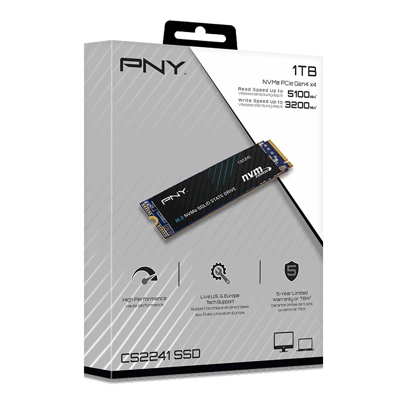 SSD PNY CS2241 M.2 NVMe PCIe 4.0 1 TB – čítanie 5100 MB/s, zápis 3200 MB/s