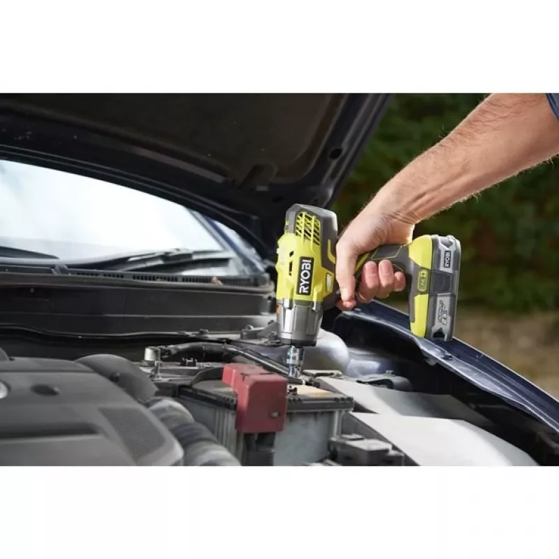Ryobi R18IW3 elektrický skrutkovač/rázový uťahovač 1/2 One+ 18V 2,0Ah čierna, zelená